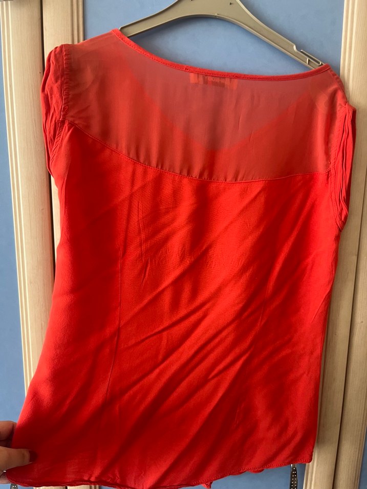 Parlak Kırmızı Düğmeli gömlek - Görsel 5