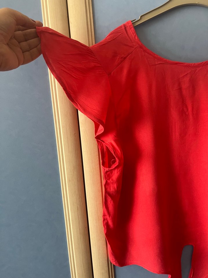 Fulya  yuvarlak Yaka Kısa Kollu  Bluz - Görsel 2