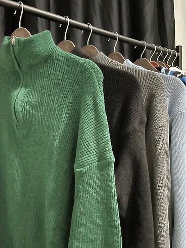 l/xl Beden Erkek yarım fermuarlı triko