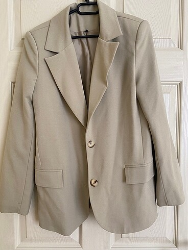 Krem blazer ceket