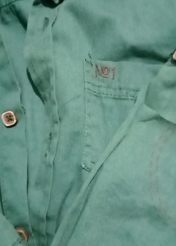 Erkek Çocuk Yeşil Uzun Kollu Pamuk Gömlek - Görsel 4