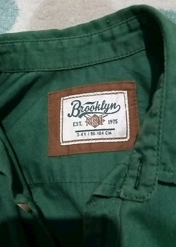 Erkek Çocuk Yeşil Uzun Kollu Pamuk Gömlek - Görsel 2