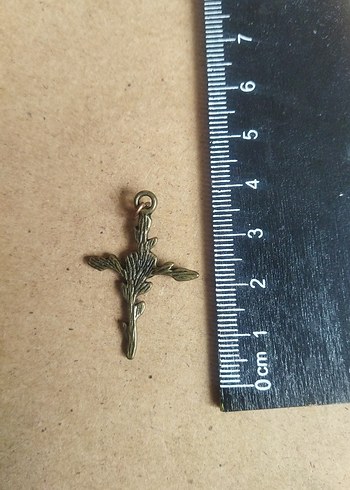 Gotik Kadın kolye ucu haç gül model - Görsel 2