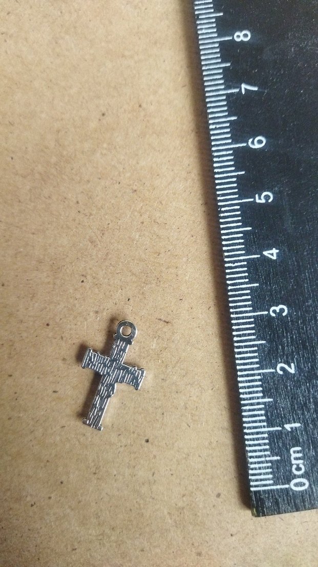 goth haç kolye ucu metal alaşım - Görsel 3