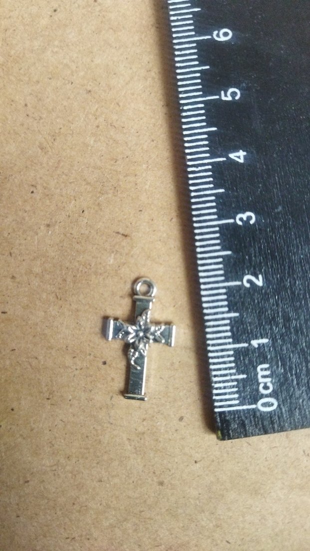 goth haç kolye ucu metal alaşım - Görsel 2