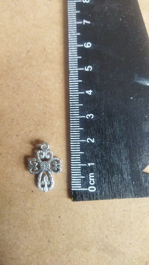 gotik taşlı metal alaşım kolye ucu haç model - Görsel 2