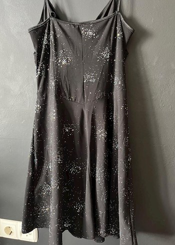 Simli Siyah Mini Gece Elbisesi - Görsel 7