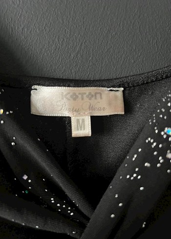 Simli Siyah Mini Gece Elbisesi - Görsel 6