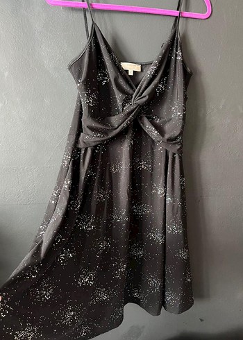 Simli Siyah Mini Gece Elbisesi - Görsel 2