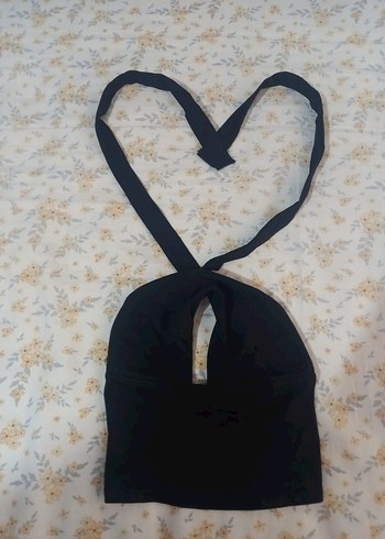 Bershka XS Siyah Baglamali crop