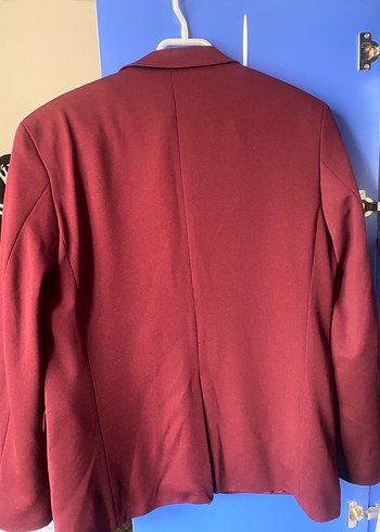 Düğmeli Bordo Erkek Blazer Ceket