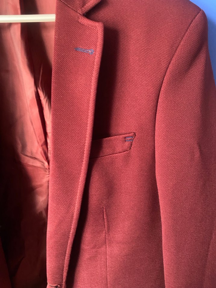 Düğmeli Bordo Erkek Blazer Ceket - Görsel 2