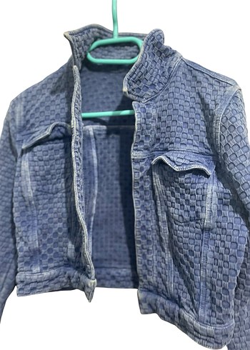 36 Beden Düğmeli Mavi Kadın Denim Ceket