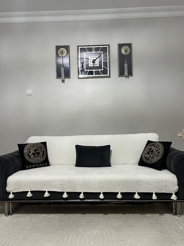 1 adet üçlü püsküllü koltuk ortusu - Görsel 2