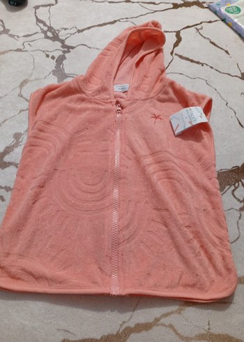 Kız Çocuk Kapüşonlu Pembe Bornoz