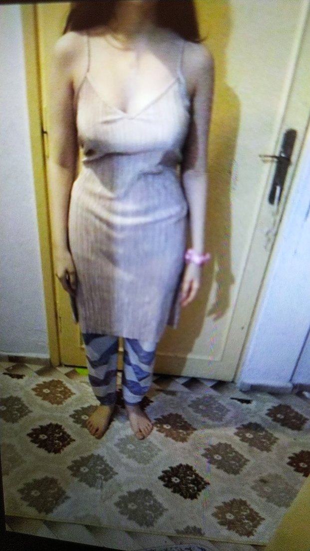 Gri Bağlamalı Askılı Midi Pijama Elbisesi - Görsel 2