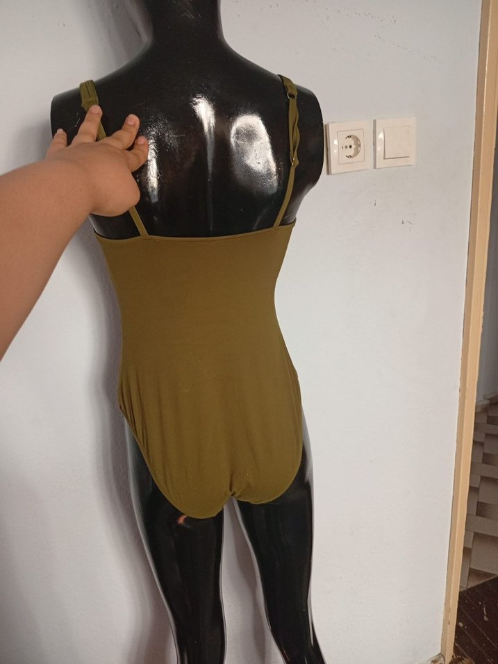 Drapeli Kahverengi Midi Mayo - Görsel 3