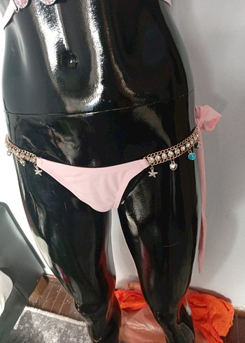 Pembe Mini Strappy Bikini Kemerli - Görsel 3