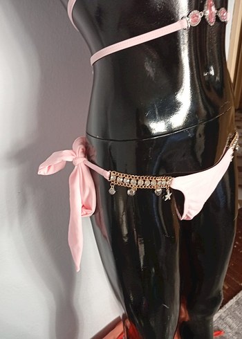 Pembe Mini Strappy Bikini Kemerli - Görsel 4