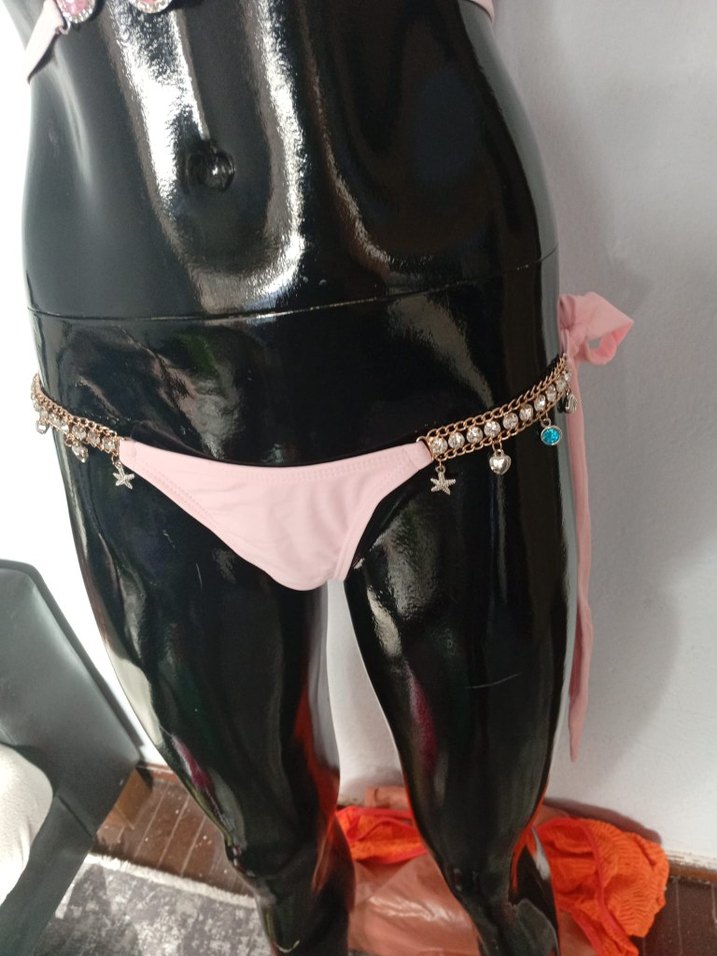 Pembe Mini Strappy Bikini Kemerli - Görsel 3