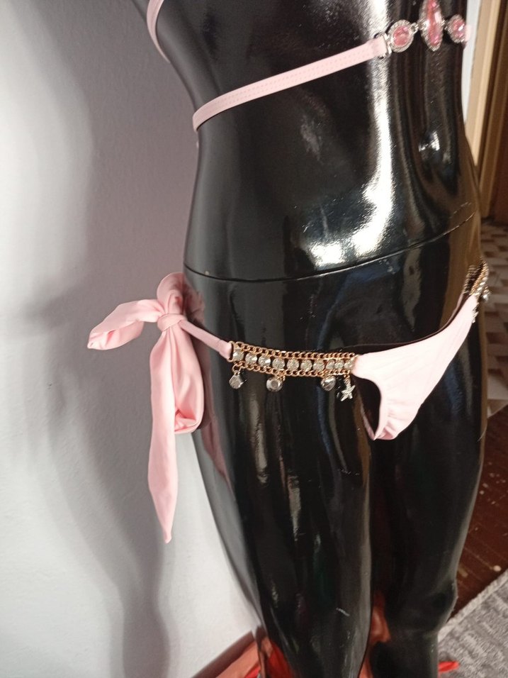 Pembe Mini Strappy Bikini Kemerli - Görsel 4