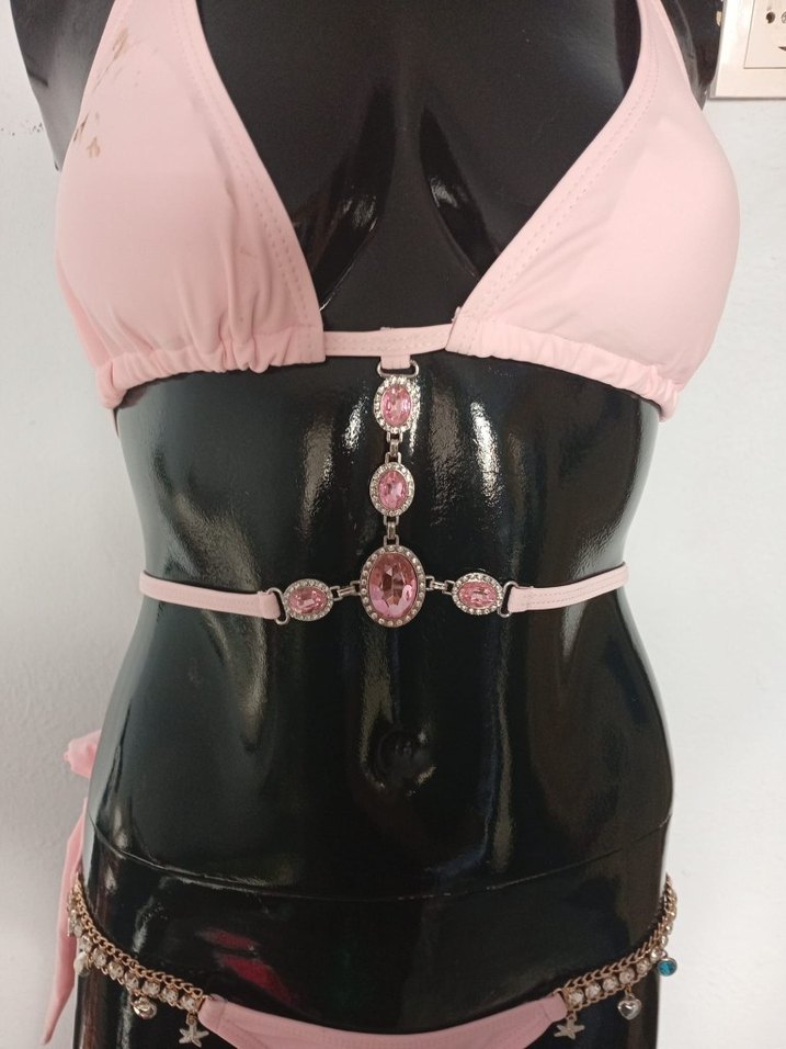 Pembe Mini Strappy Bikini Kemerli - Görsel 2