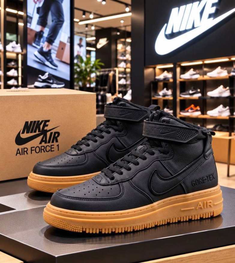 Nike Air Force 1 Siyah Deri Sneaker — görsel 2/3