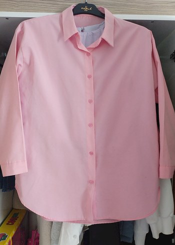 Zara Düğmeli Pembe Uzun Kollu Kadın Gömlek