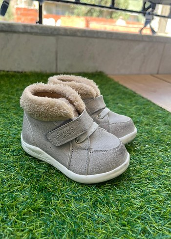 Vicco Erkek Bebek Gri Kürklü İlk Adım Ayakkabısı