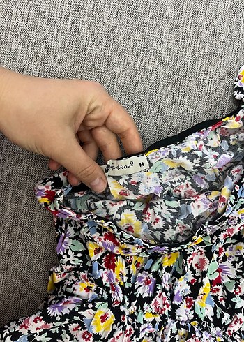 Tek kol çiçekli Elbise - Görsel 2