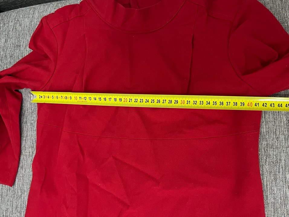 Kırmızı Saten abiye elbise - Görsel 3