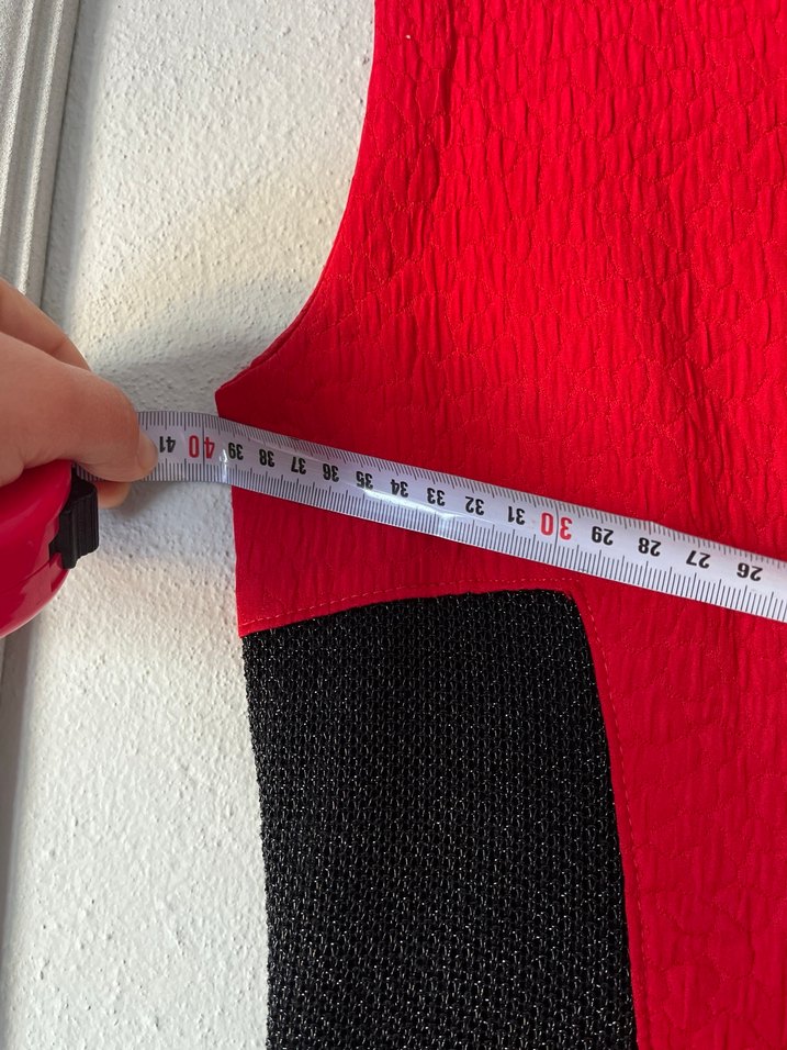 Kırmızı Siyah detaylı Kolsuz Midi abiye  Elbise - Görsel 4