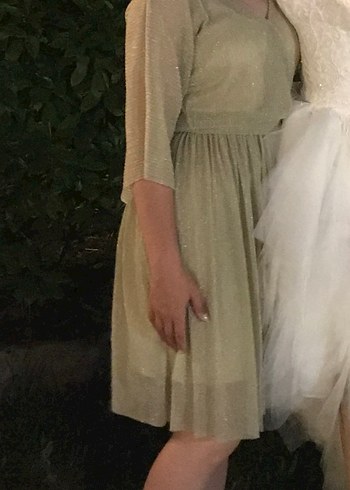 Işıltılı kısa abiye elbise - Görsel 5