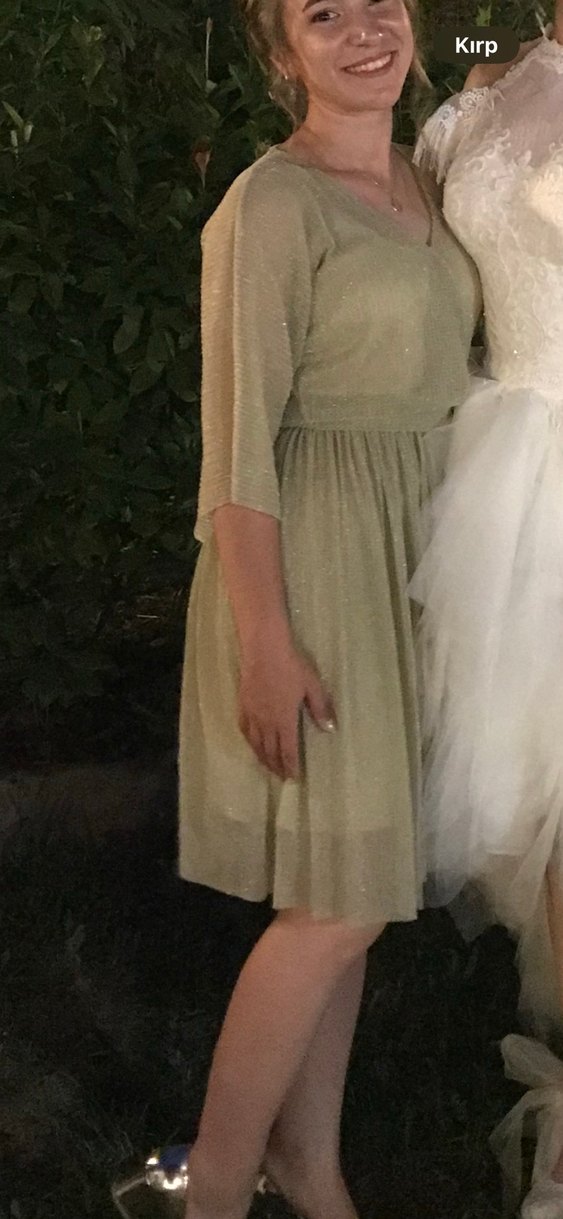 Işıltılı kısa abiye elbise - Görsel 5