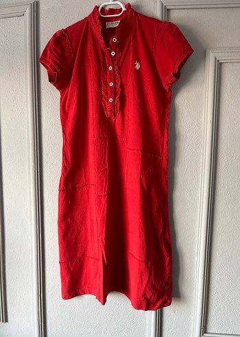 Kırmızı Kısa Kollu Polo elbise - Görsel 2