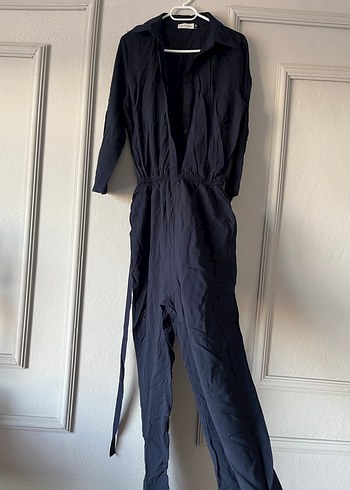 Kadın lacivert  Kemerli Uzun Tulum - Görsel 2