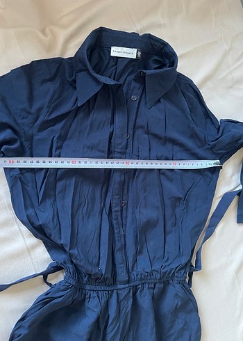 Kadın lacivert  Kemerli Uzun Tulum - Görsel 3