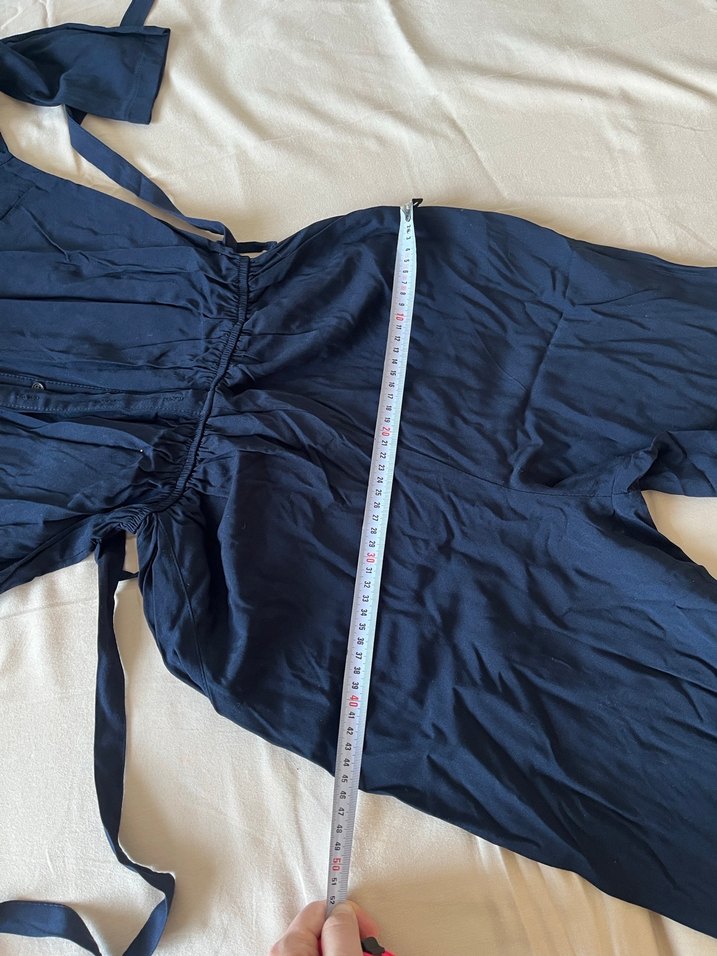 Kadın lacivert  Kemerli Uzun Tulum - Görsel 4