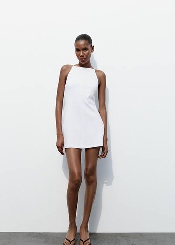 Zara Beyaz Mini Elbise
