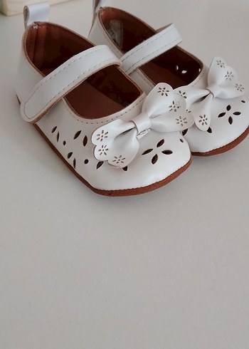 Kız Çocuk Beyaz Fiyonklu Babet Ayakkabı - Görsel 4