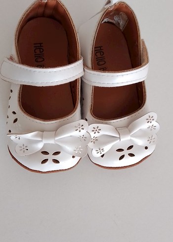 Kız Çocuk Beyaz Fiyonklu Babet Ayakkabı - Görsel 3