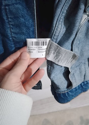 Düğmeli Mavi Denim Kadın Ceket boyu 71 genişliği 58 - Görsel 7