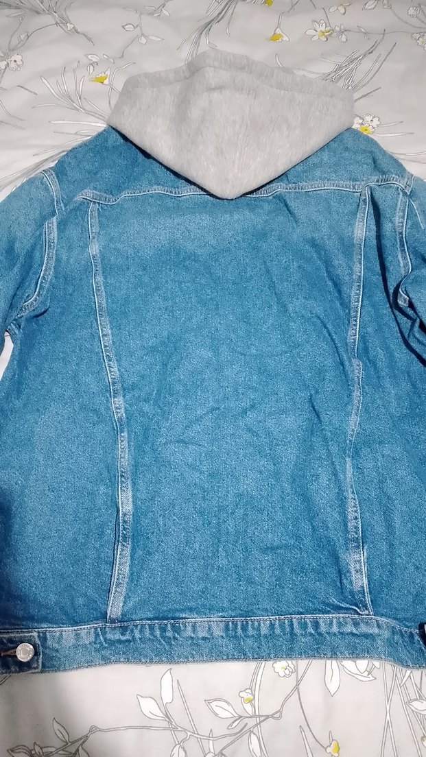 Düğmeli Mavi Denim Kadın Ceket boyu 71 genişliği 58 - Görsel 4