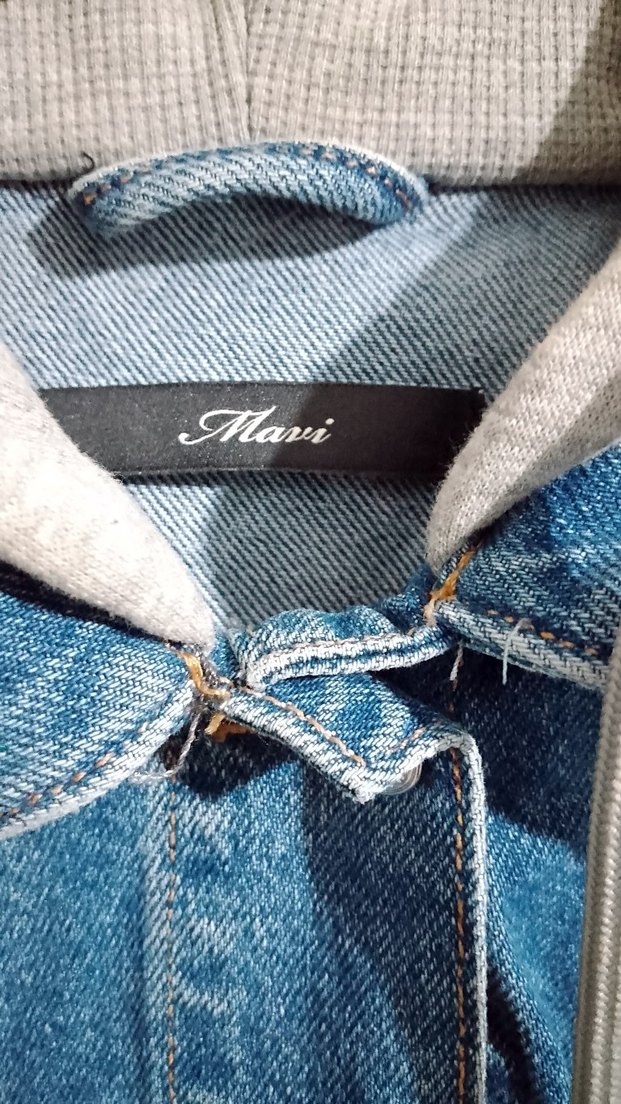 Düğmeli Mavi Denim Kadın Ceket boyu 71 genişliği 58 - Görsel 5