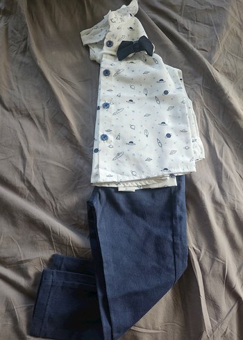 Erkek Bebek Mavi Denim Takım 0