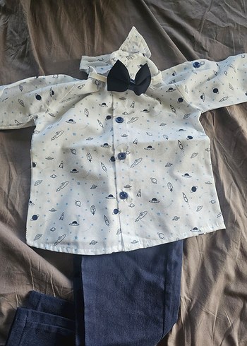 Diğer Erkek Bebek Mavi Denim Takım 0