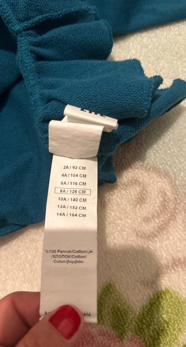 Kapüşonlu Fermuarlı Mavi Sweatshirt - Görsel 5