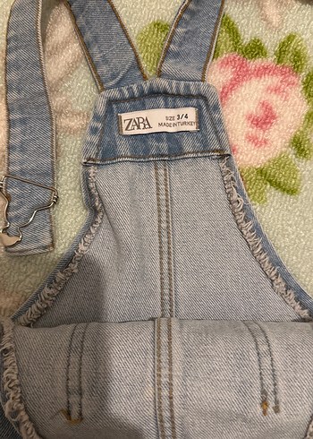 Kız Çocuk Mavi Denim Askılı Tulum - Görsel 2