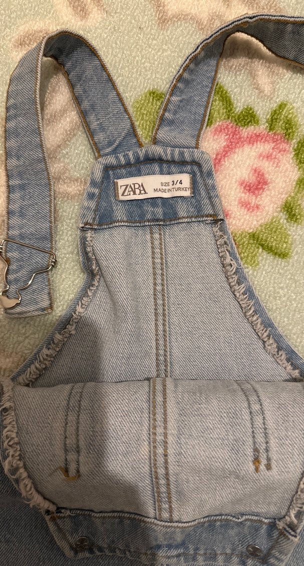 Kız Çocuk Mavi Denim Askılı Tulum - Görsel 2