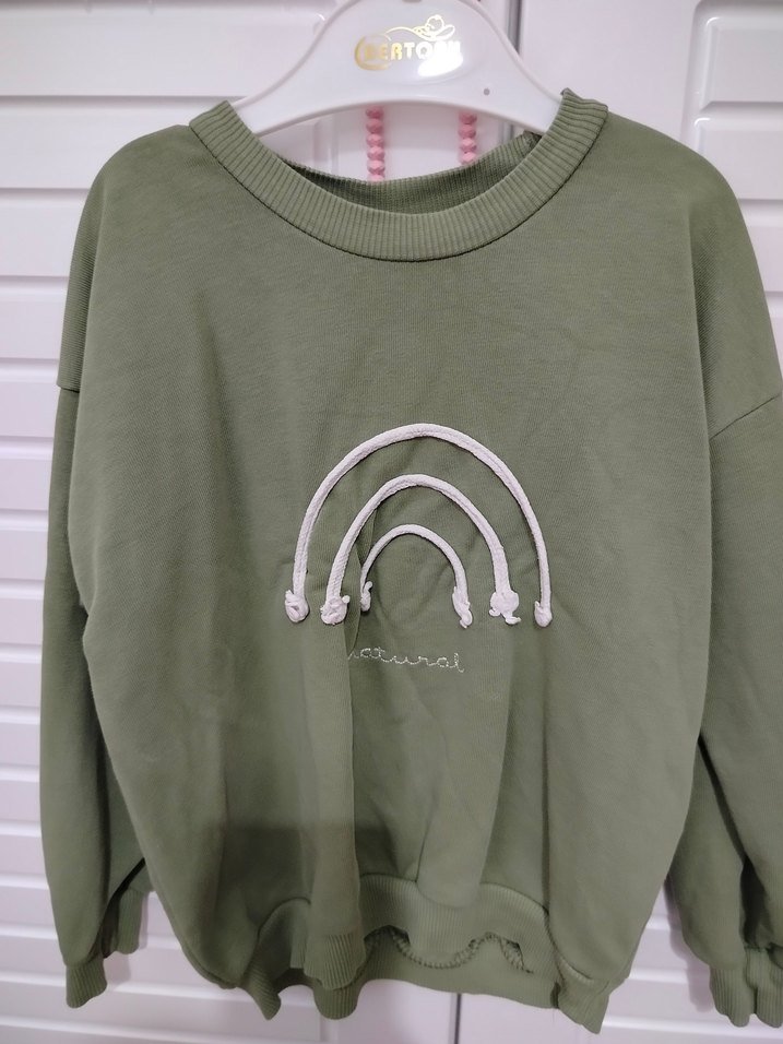 Kız Çocuk Yeşil Sweatshirt - Görsel 2